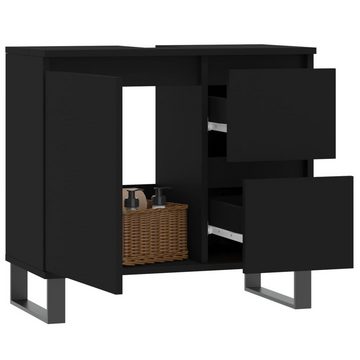 vidaXL Badezimmerspiegelschrank Badschrank Schwarz 65x33x60 cm Holzwerkstoff (1-St)