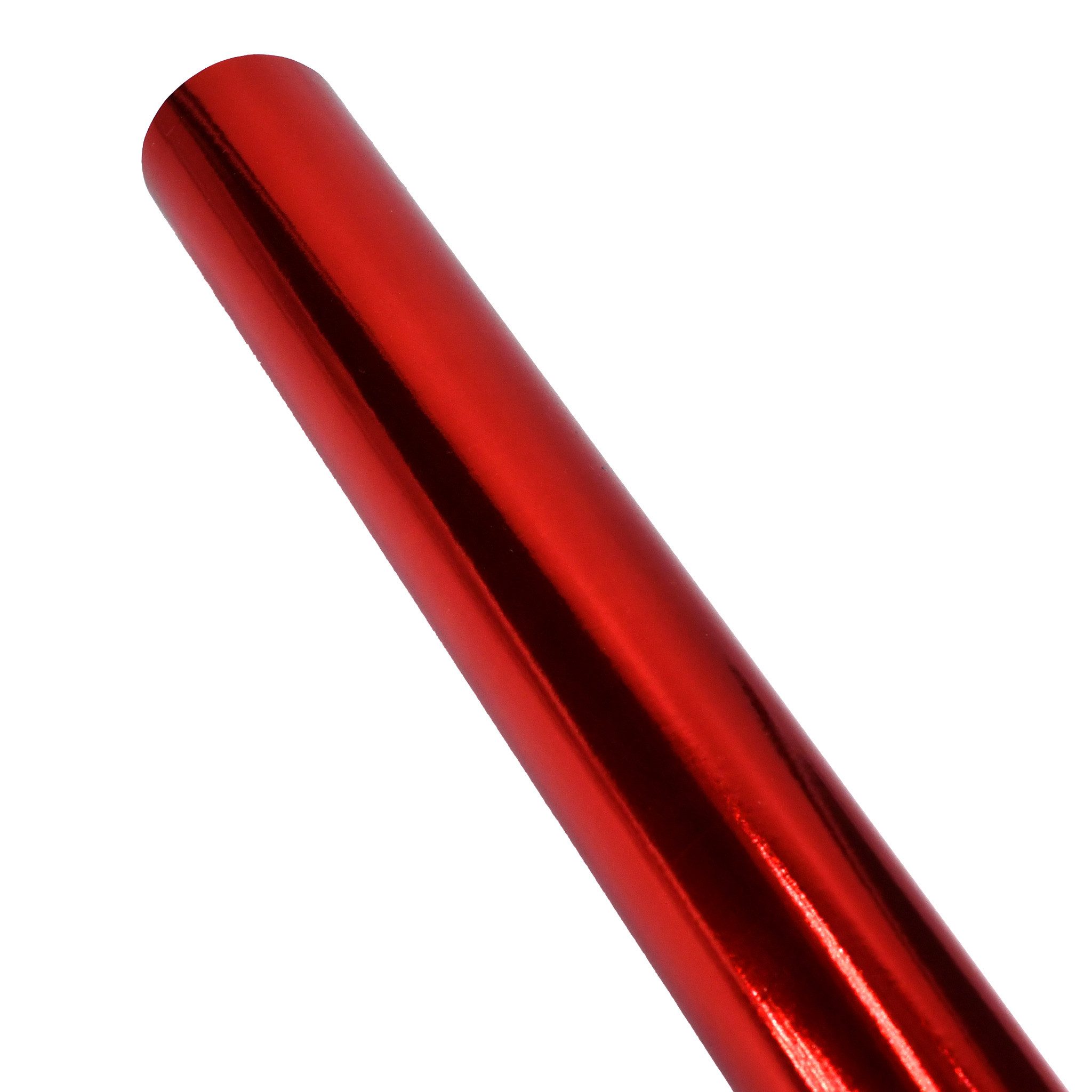 Star Geschenkpapier, Geschenkpapier einfarbig 70cm x 2m Rolle Rot metallic glänzend