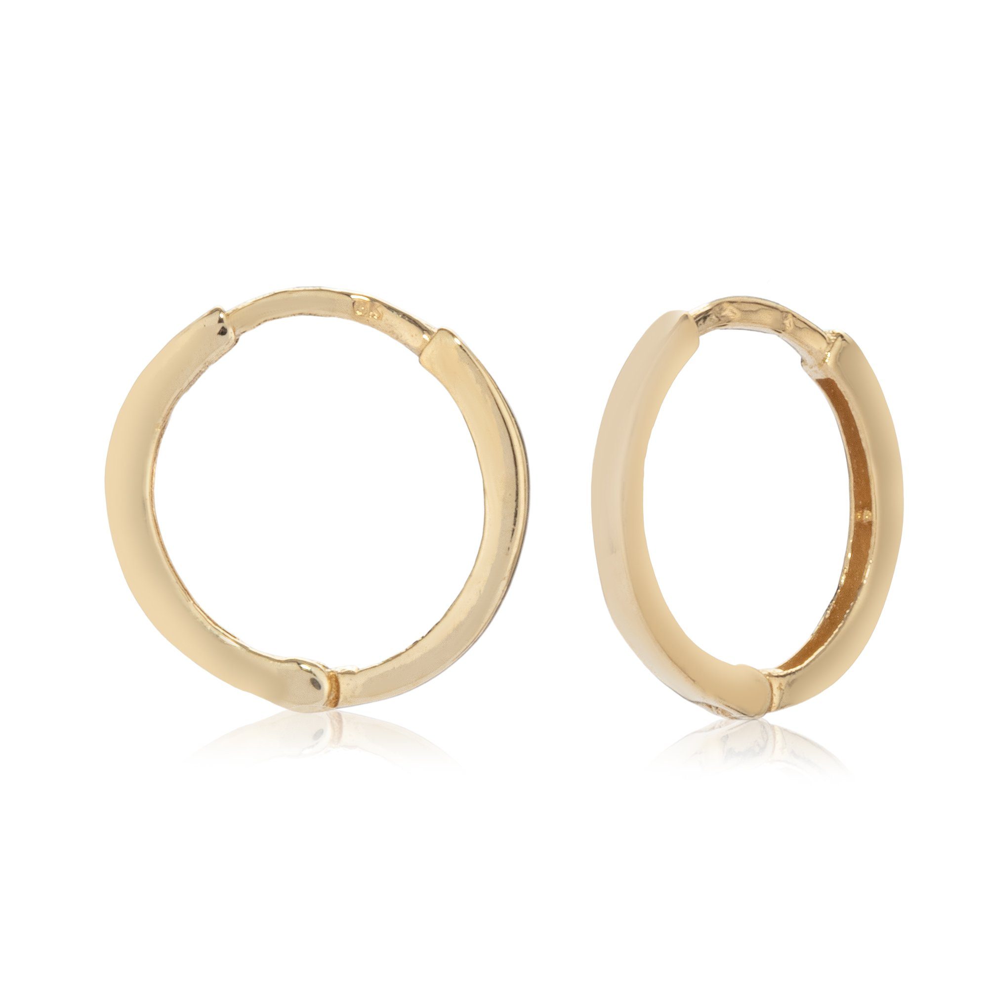 NKlaus Klappcreolen Paar Creolen 13mm 333 Gelb Gold 8 Karat Ohrringe K (Paar)