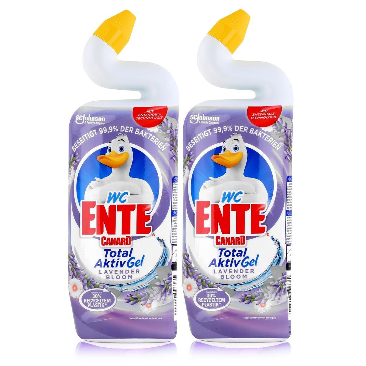 750ml (2er WC-Reiniger WC AktivGel Pack) WC-Reiniger Total Bloom WC Ente Lavender Ente