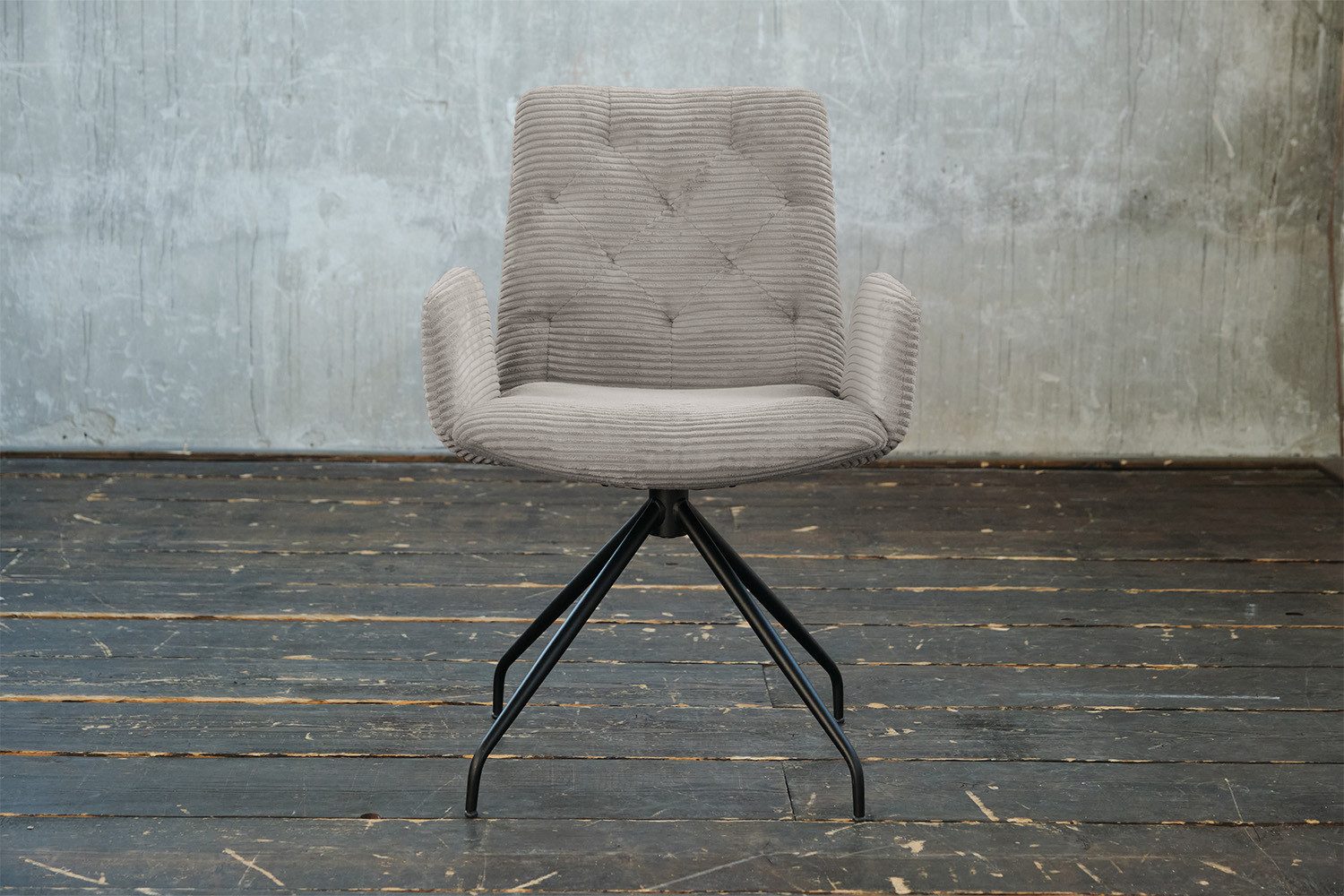 KAWOLA Esszimmerstuhl NEW CHARME, Stuhl Esszimmersessel Cord, mit od. ohne Drehfunktion, versch. Farben