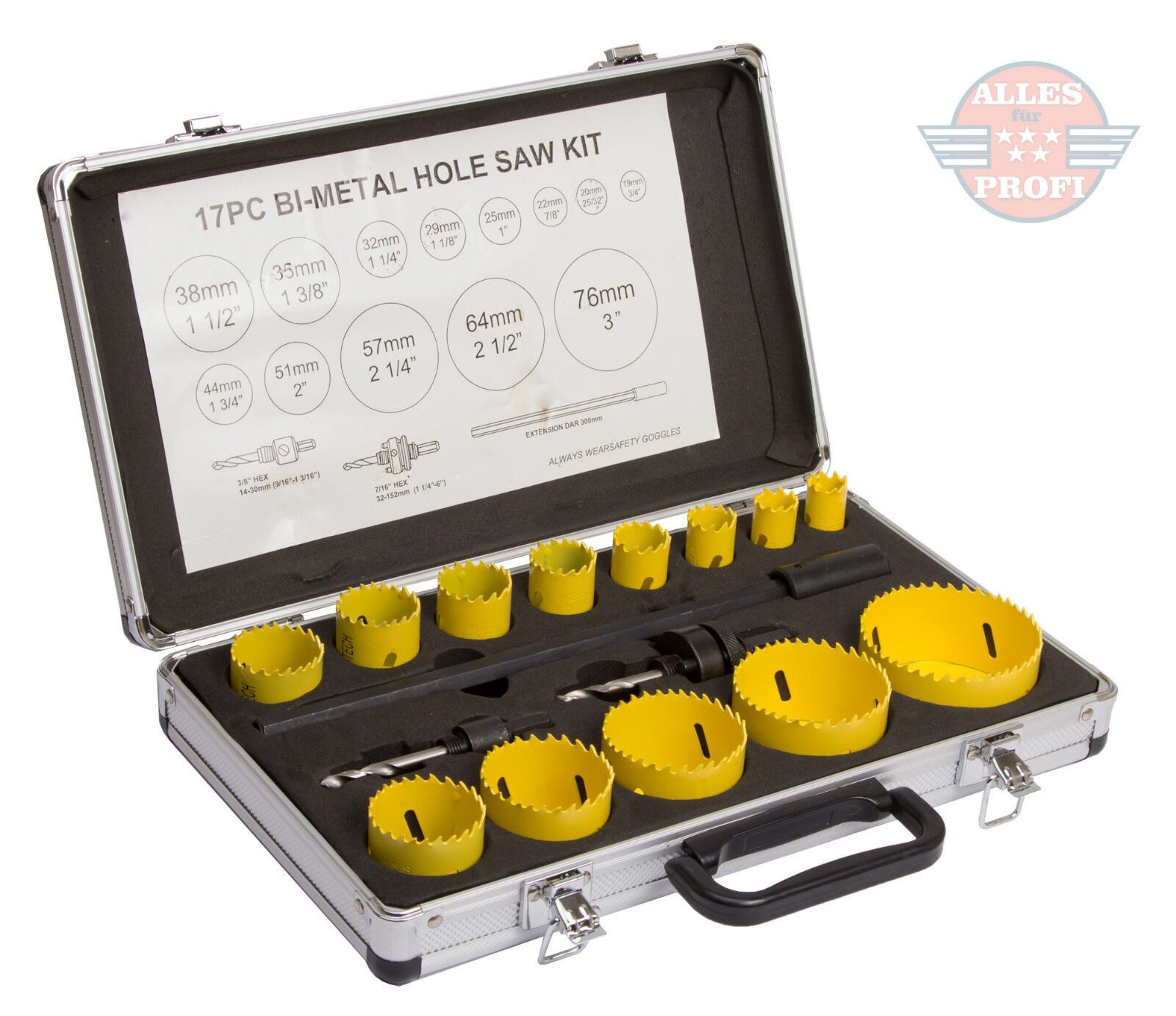 Falon-Tech Bohrer- und Bit-Set HSS Bi Bohrkrone Metall Dosenbohrer Lochbohr günstig online kaufen