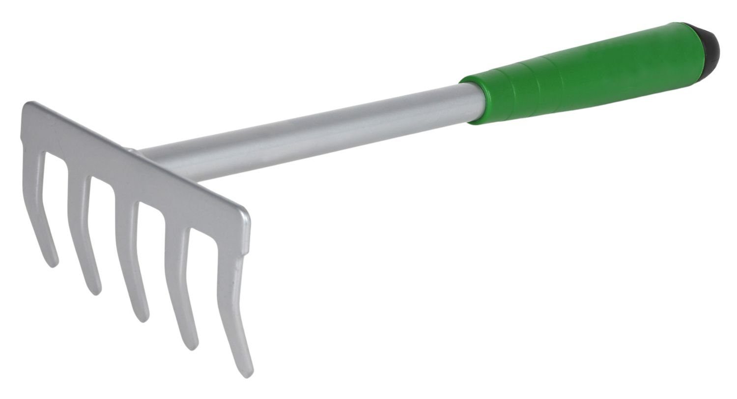 BURI Gartenrechen Kleinrechen mit Kunststoffgriff 35cm Handrechen Harke Gartengerät Gart