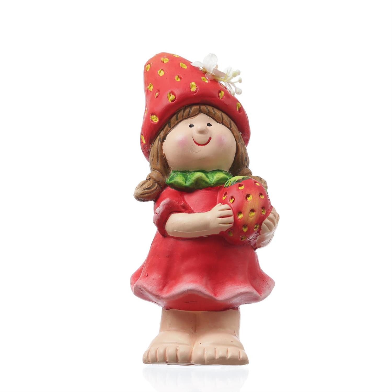 MARELIDA Gartenfigur Dekofigur Erdbeermädchen Lotte Gartendeko günstig online kaufen