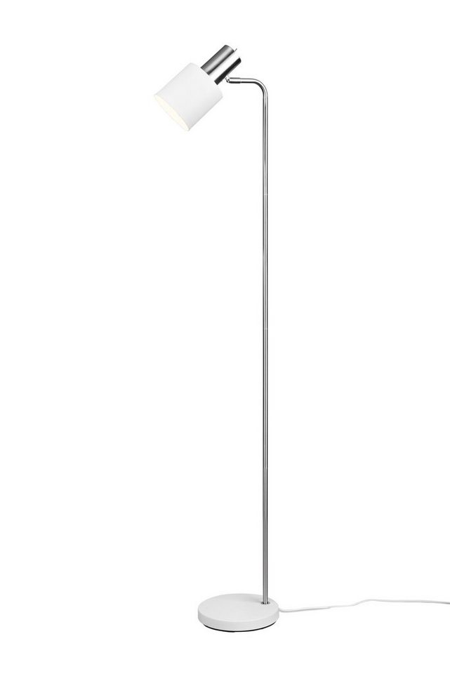 TRIO Leuchten Stehlampe Adam, Ein-/Ausschalter, ohne Leuchtmittel, warmweiß  - kaltweiß, Stehleuchte 153cm, exkl 1xE27 max 10W, Kippschalter am  Metallschirm