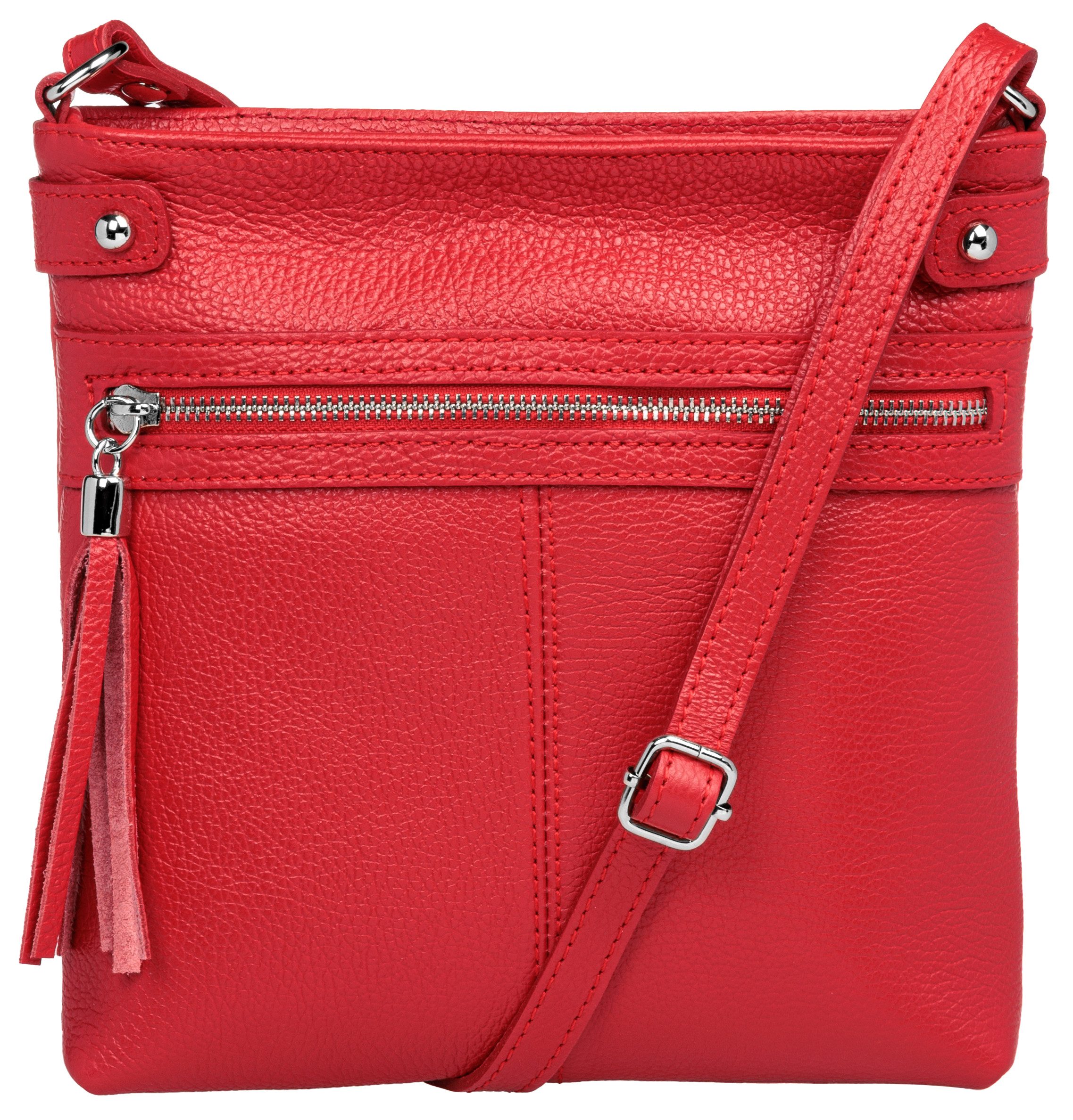 Caspar Umhängetasche Mittelgroße Crossbody Bag Leder günstig online kaufen