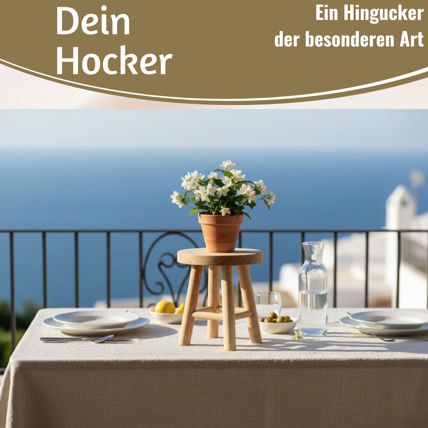LS-LebenStil Blumenständer Pflanzenhocker Teak Holz Rund 18x15cm Niedriger Blumenständer Hocker (Design Deko Hocker Mini Tisch rustikales kleines Tischchen Holz – Bild 4 von 5