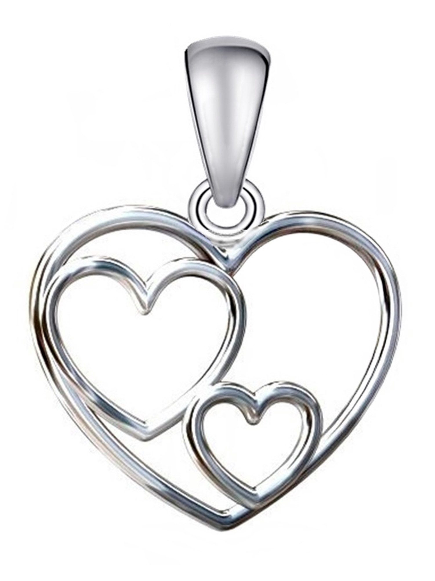 Herzanhänger Herz Anhänger für Halskette aus 925 Sterling Silber Kettenanhänger