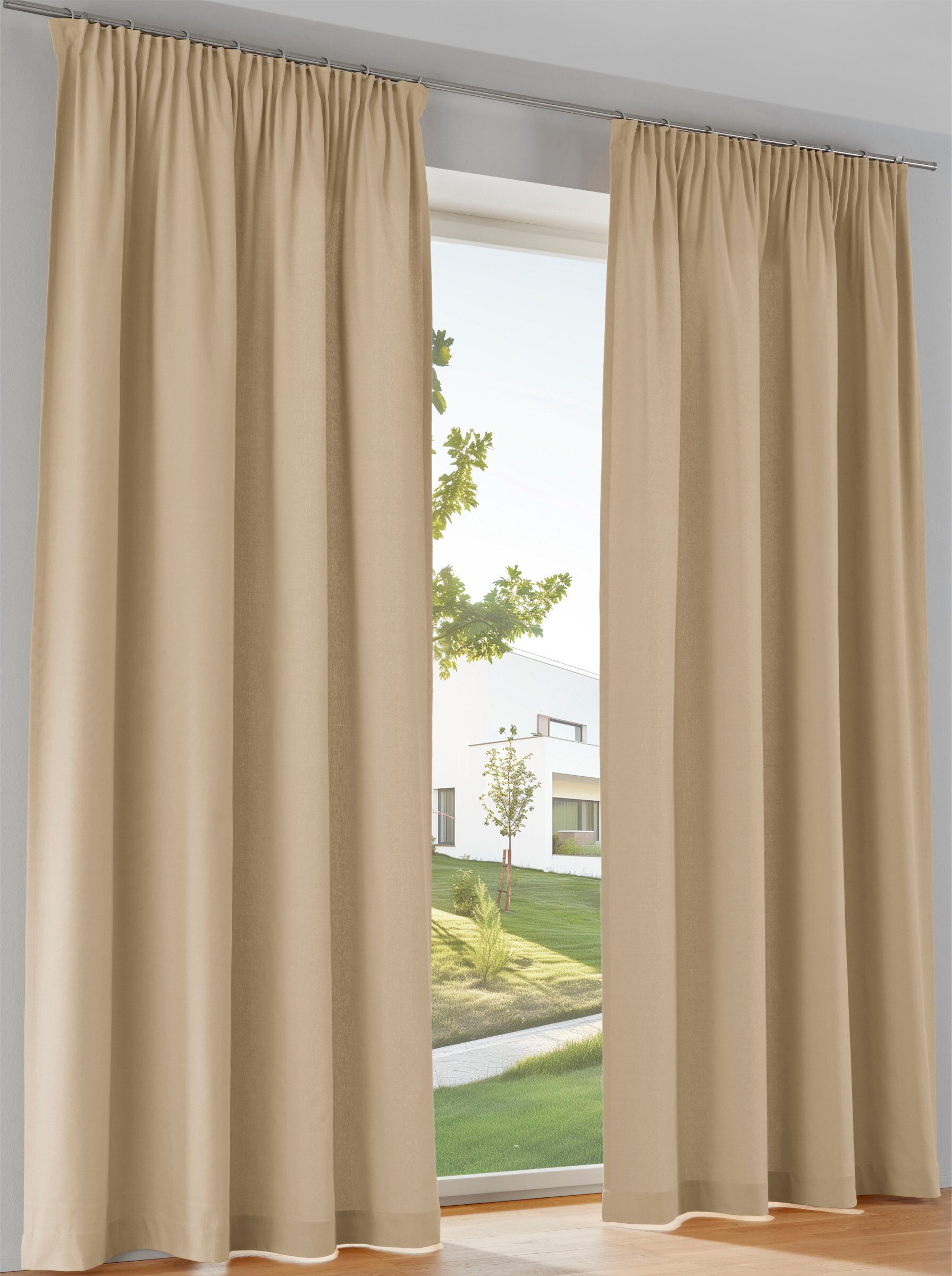 heine Gardine Dekoschal (1 St), Ösen, blickdicht, Fertigstore gerade Form