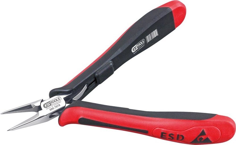 KS Tools Flachrundzange KS Tools 500.7078 ESD Spitzzange, gerade, ohne Hieb, 130mm