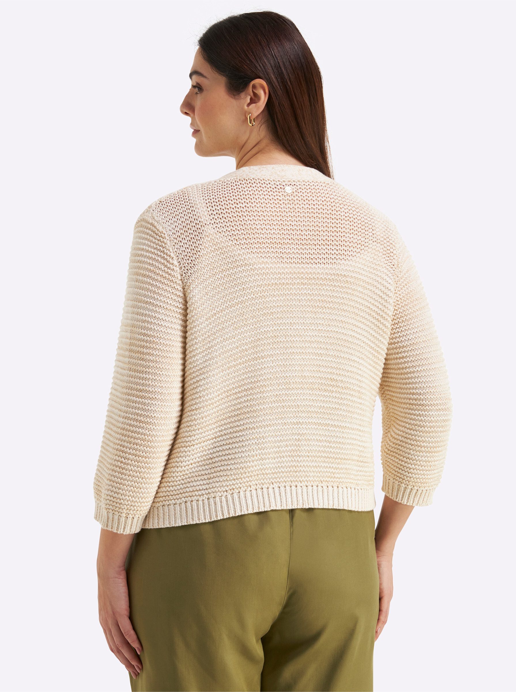 Sheego Strickjacke Strickjacke 3/4-Arm
