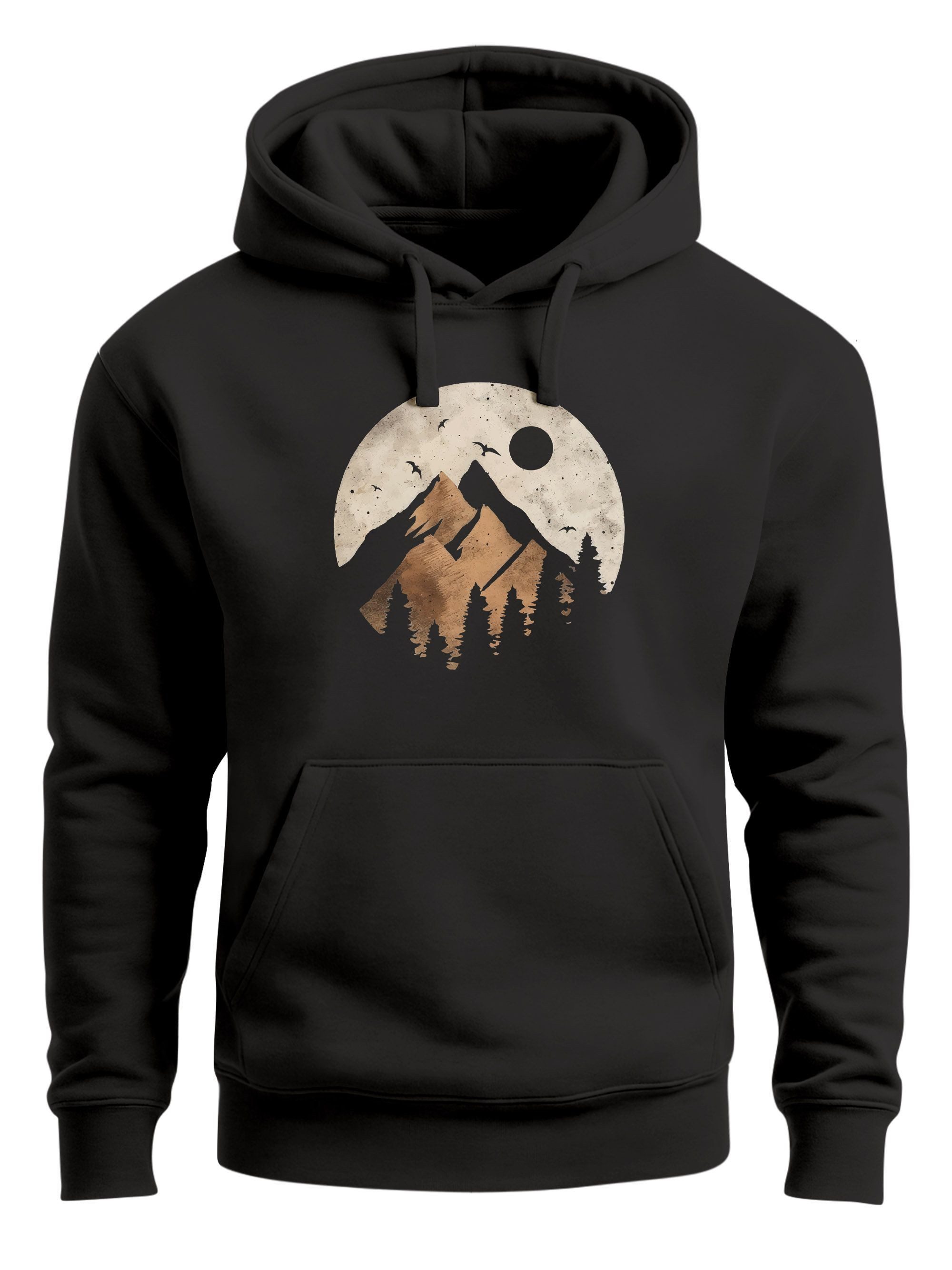 Hoodie Hoodie Herren Print Aufdruck Motiv Outdoor Mountain Kapuzen-Pullover