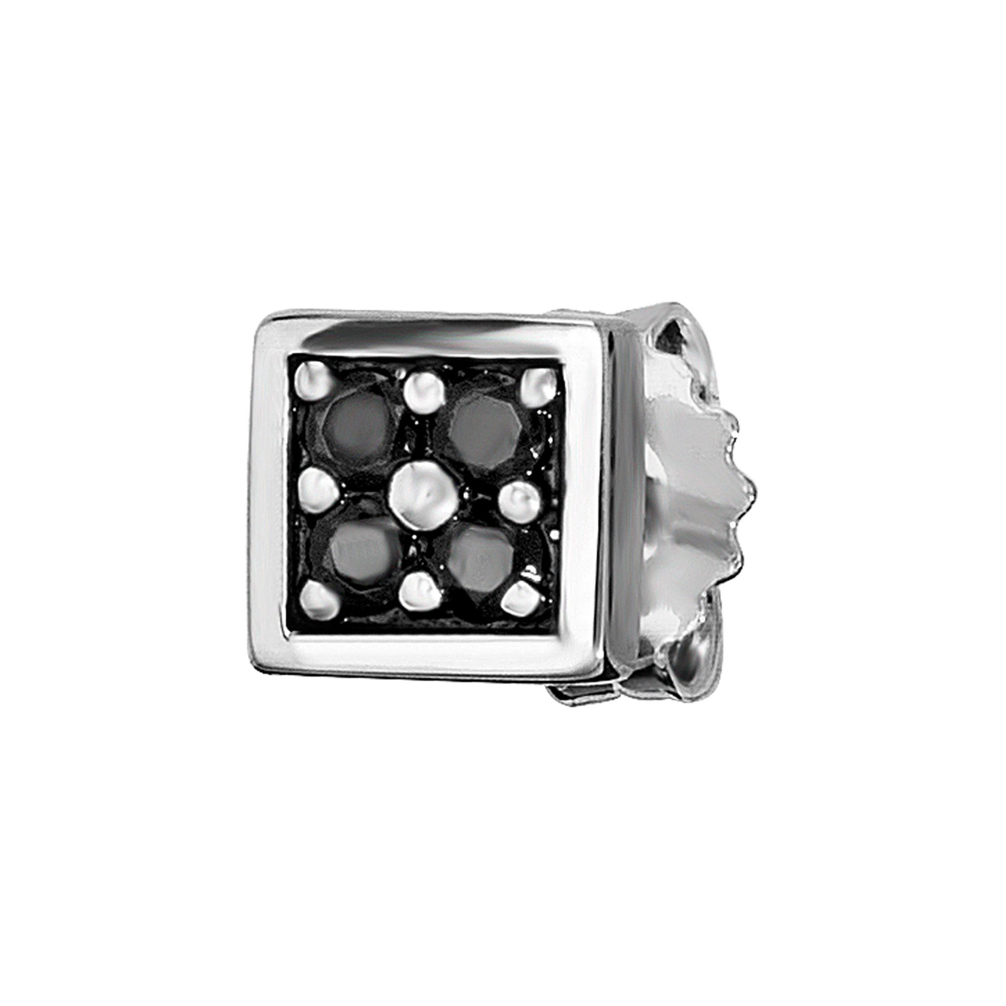 Single-Ohrstecker 925 Sterling Silber rhodinert Spinell