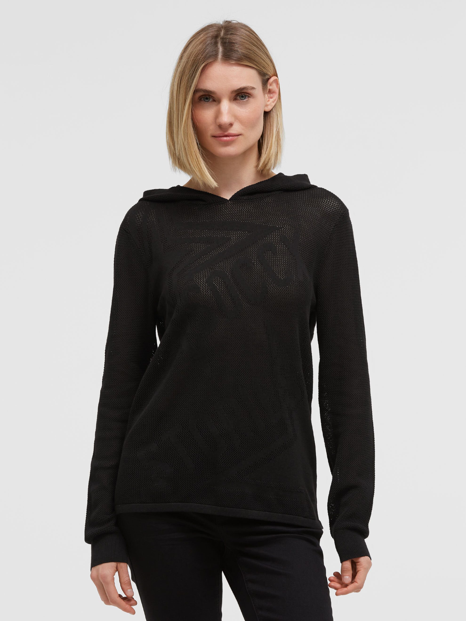 SOCCX Kapuzenpullover mit Intarsien-Strick