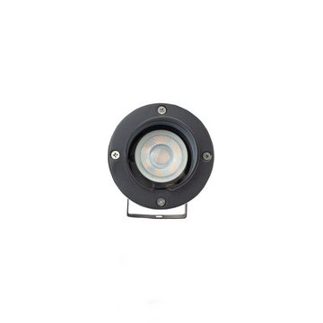 SpectrumLED Sockelleuchten FLORI GU10 Gartenspot mit Erdspieß IP65 Bodenstrahler max. 6W schwarz, LED wechselbar, Wegleuchte