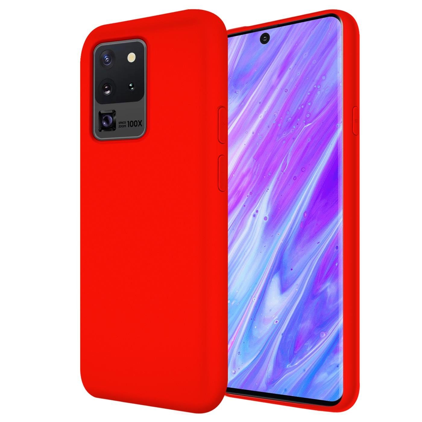 CoolGadget Handyhülle Silikon Case für das Samsung Galaxy S20 Ultra Slim TPU Cover 6,9 Zoll, Weiche Schutz Hülle mit Innen Fleece aus Stoff Handy Tasche