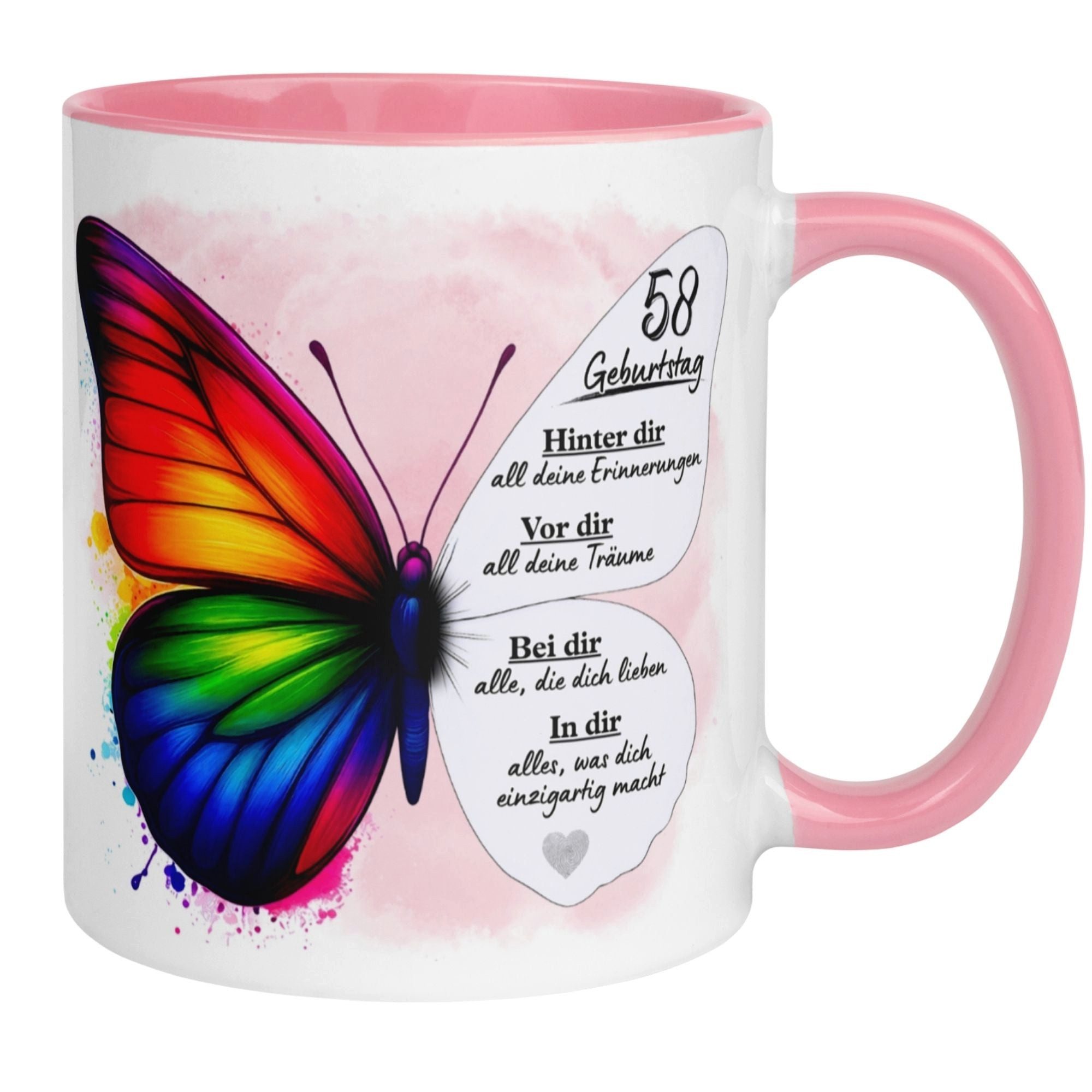 Momentals Tasse 58. Geburtstag Frau – Weil du einzigartig bist – Geburtstagsgeschenk, Gratis Versand · Links-&Rechtshänder · Spülmaschinenfest