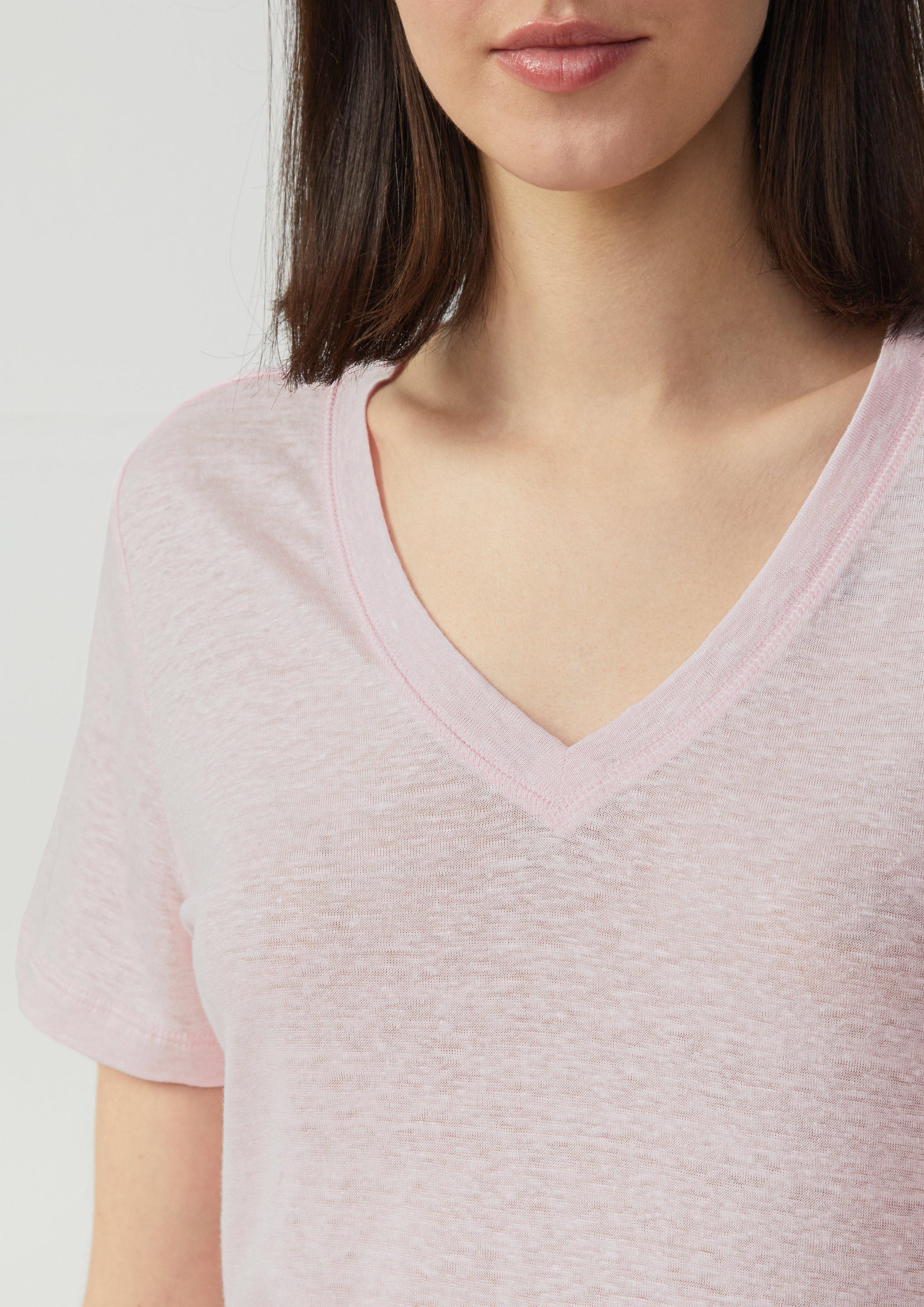 s.Oliver Kurzarmshirt T-Shirt aus Leinen mit günstig online kaufen
