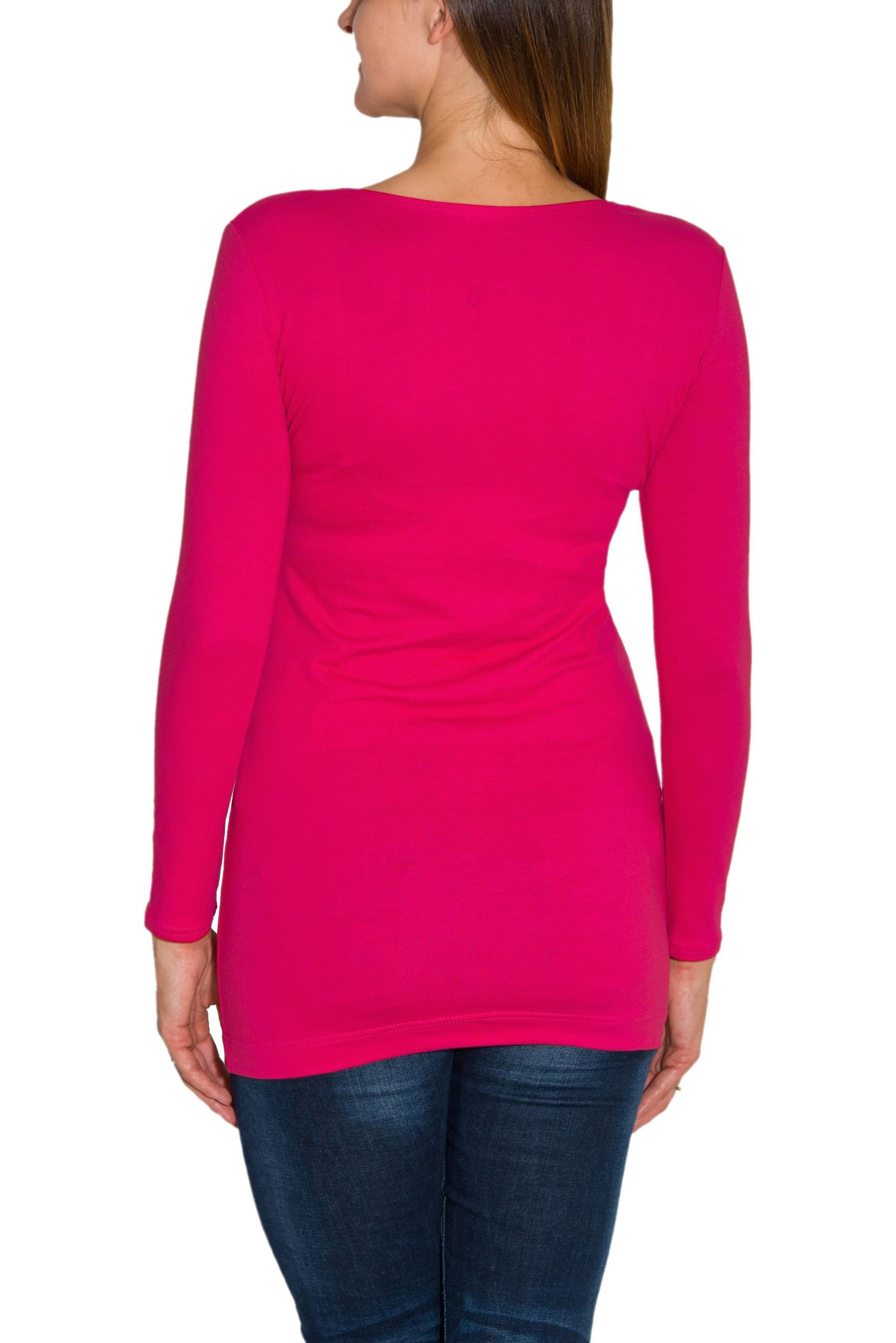 Alkato Langarmshirt Alkato Damen Langarm Longshirt Langarmshirt Tunika Basic Shirt – Bild 3 von 5