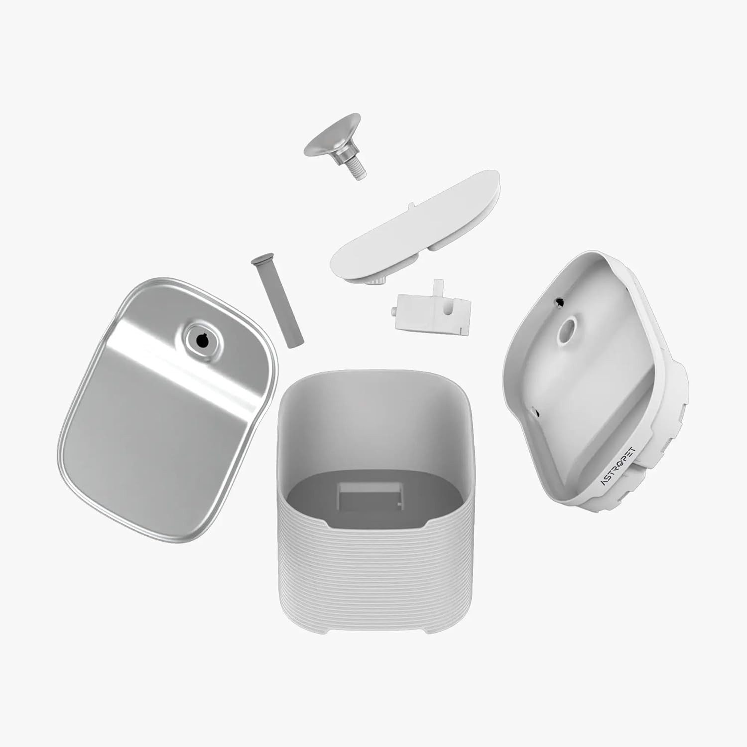 AstroPet Trinkbrunnen Kabelloser Katzenbrunnen mit 5200 mAh Aku, Edelstahl Trinkschale