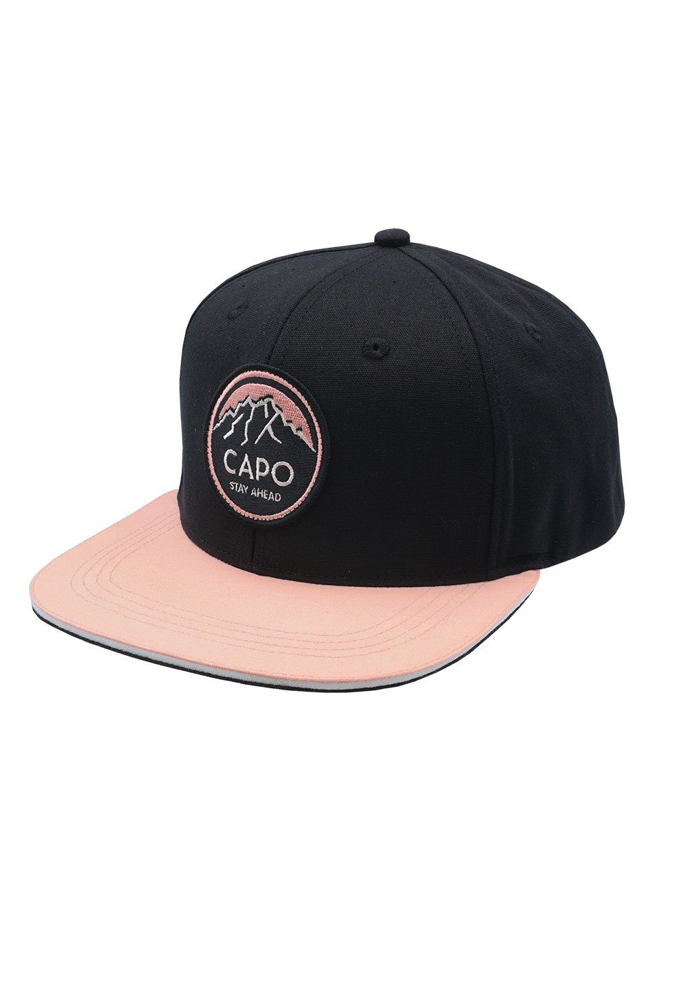 CAPO Baseball Cap Baseballcap, Label 6-teilig, flaches Dach rosé
