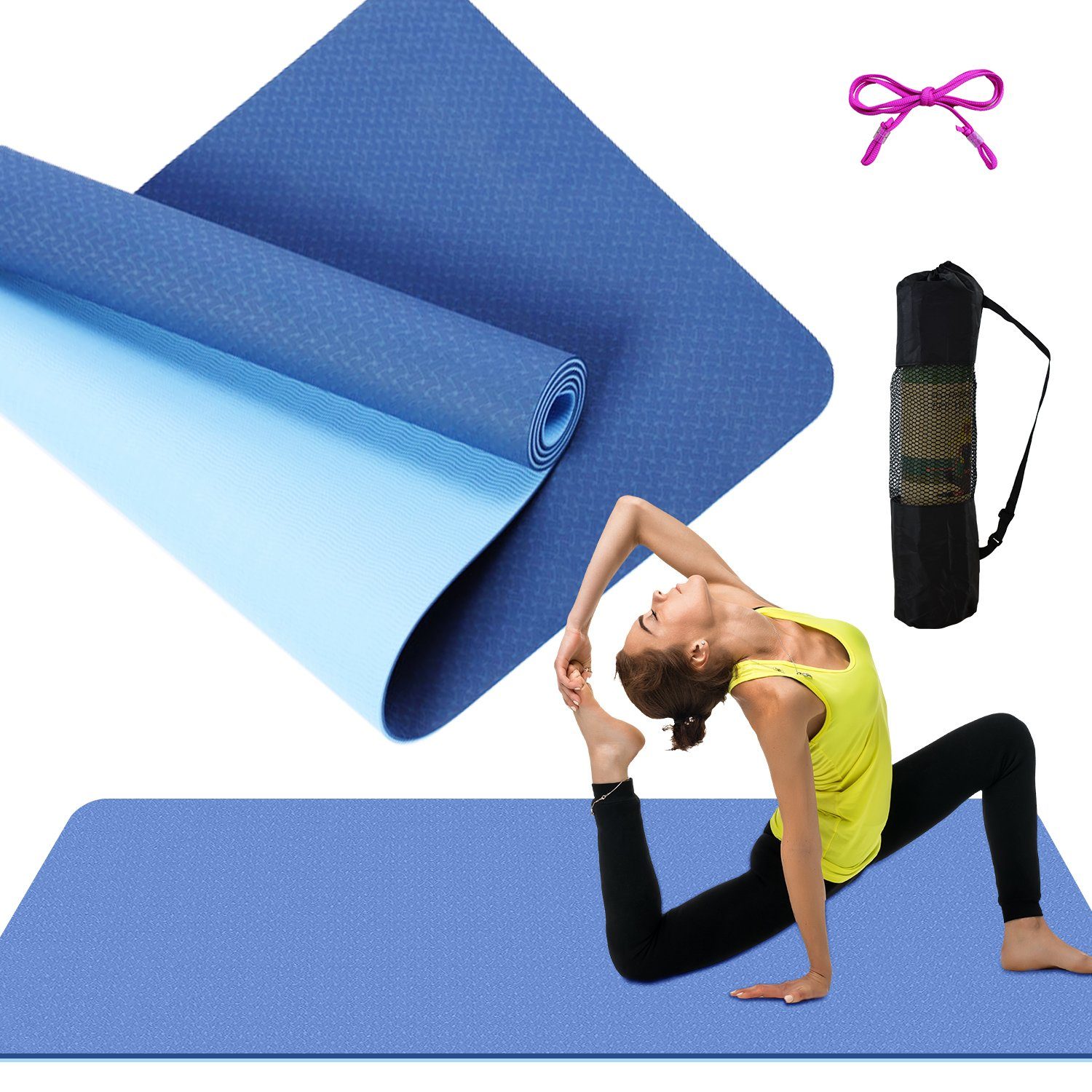 7Magic Yogamatte »Gymnastikmatte« (183 x 61 x 0,6cm, mit Seil & Tragegurt),  Gepolstert & rutschfest für Fitness Pilates & Gymnastik online kaufen | OTTO