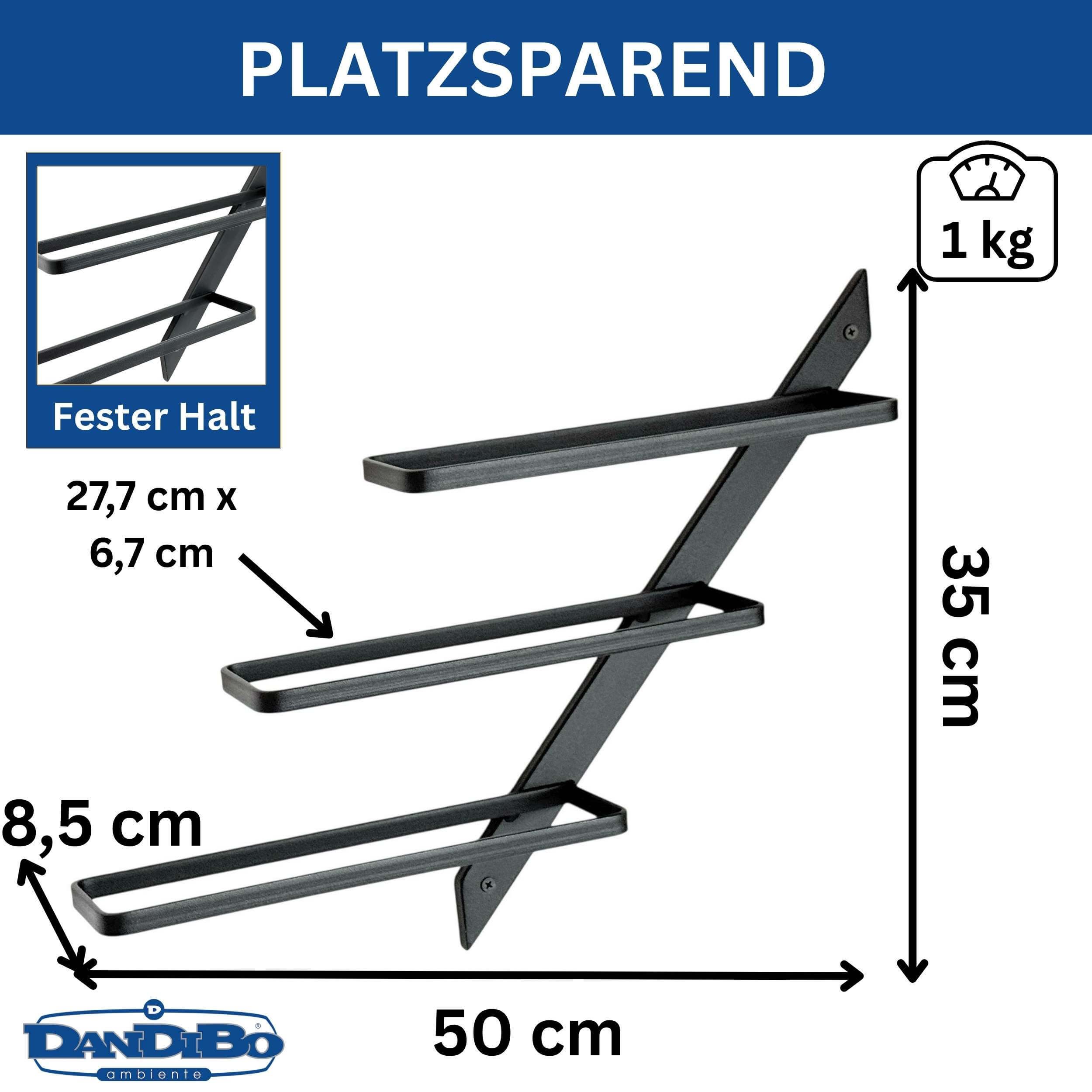 DanDiBo Weinregal Weinregal Wand Metall Schwarz Modern 96692 Flaschenregal Schmal, Weinhalter Flaschenhalter, Wohnzimmer Wandmontage Wine Rack Weinflaschenhalter
