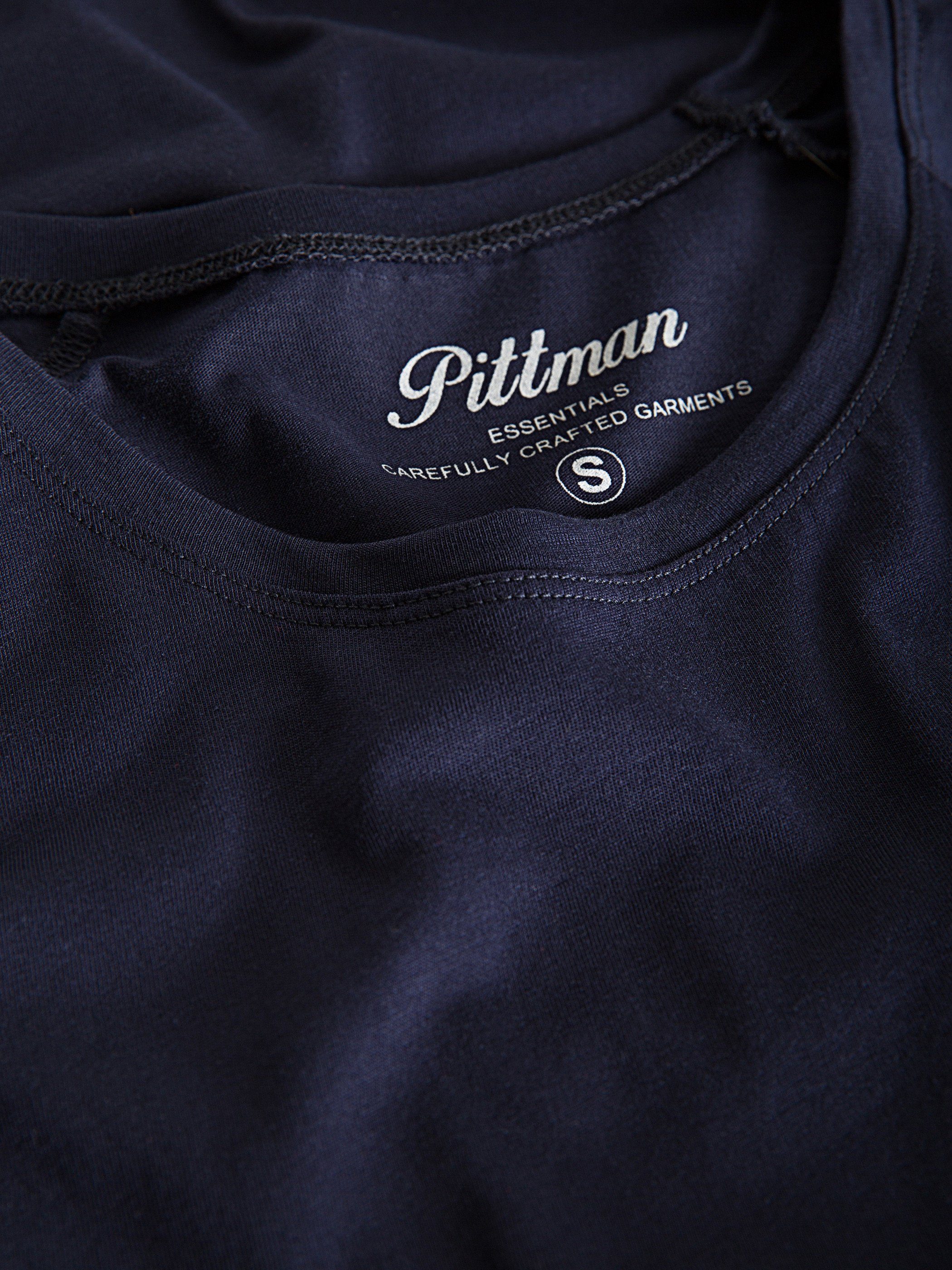 Pittman T-Shirt Pittman - Neck Quin Basic (193924) Crew night Oversize sky (1-tlg) Tee