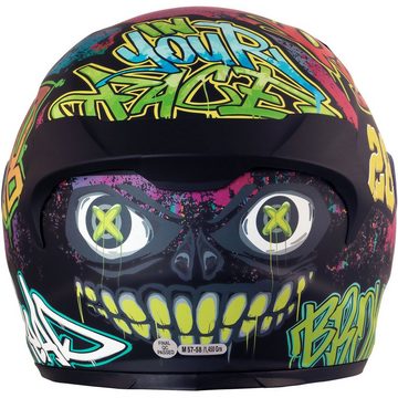 Broken Head Motorradhelm Broken Head Integralhelm InYourFace schwarz, Einzigartiger Graffiti-Look