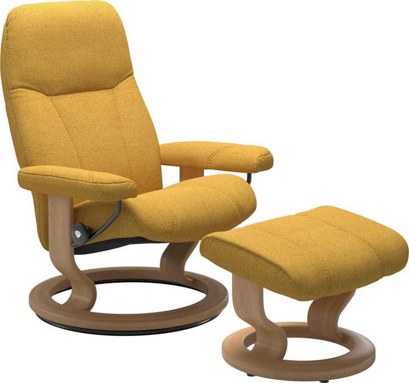 Stressless® Relaxsessel Consul (Set, Relaxsessel mit Hocker), mit Hocker, mit Classic Base, Größe M, Gestell Eiche