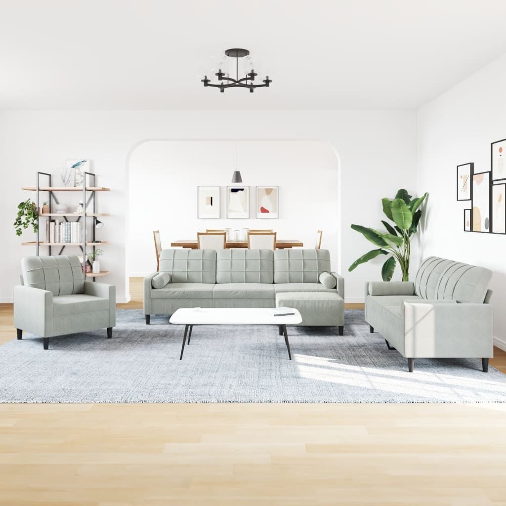 vidaXL Sofa 4-tlg. Sofagarnitur mit Kissen günstig online kaufen