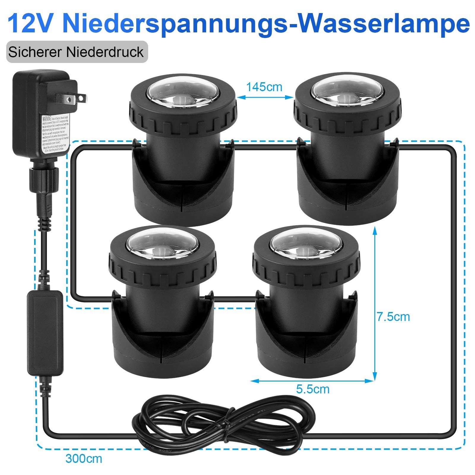 Rosnek LED Gartenstrahler 7 Farben, wasserdicht, günstig online kaufen