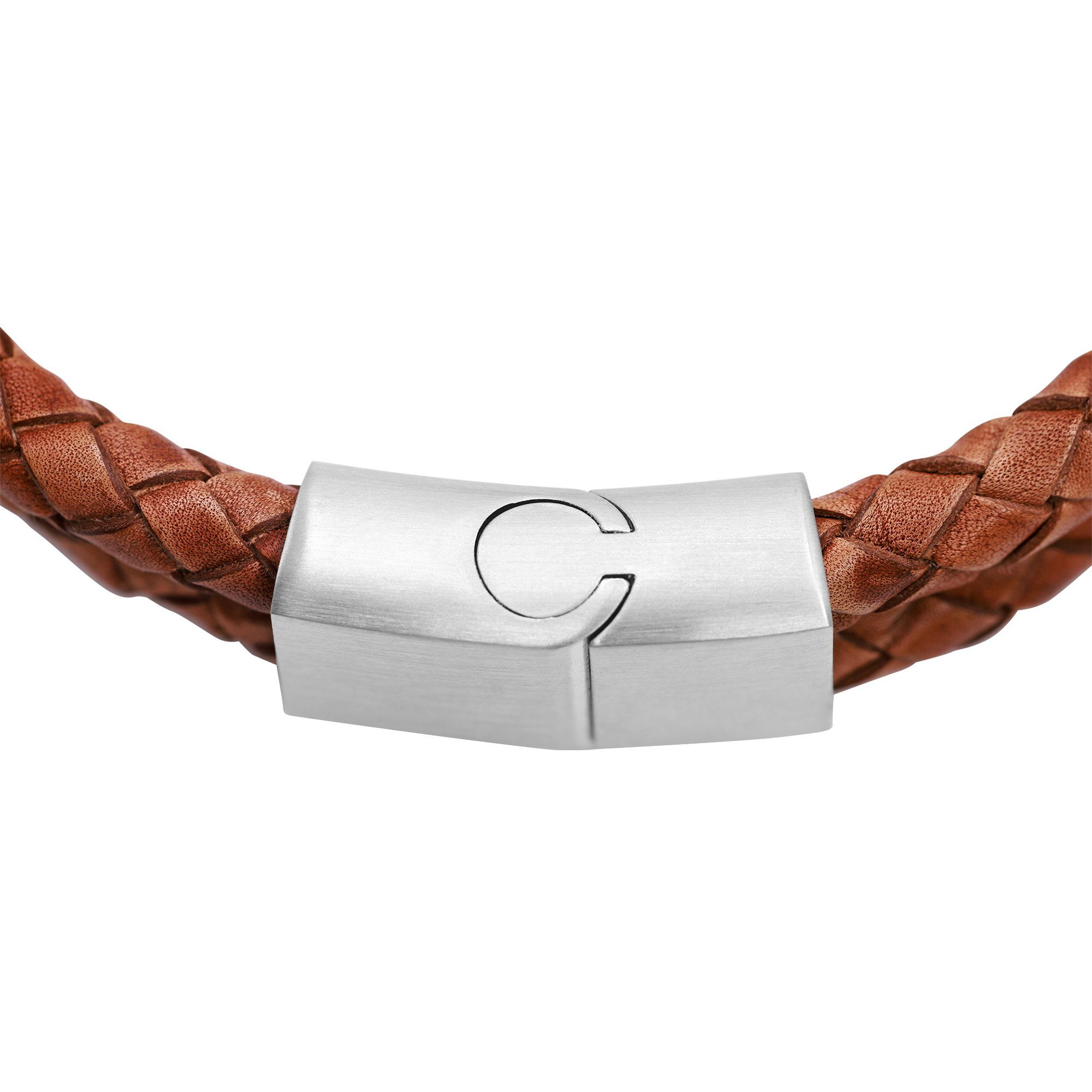Lederarmband Männerarmband, cognac Hanno Heideman (Armband, Armband Echtlederarmband, Männerlederarmband Geschenkverpackung), inkl.