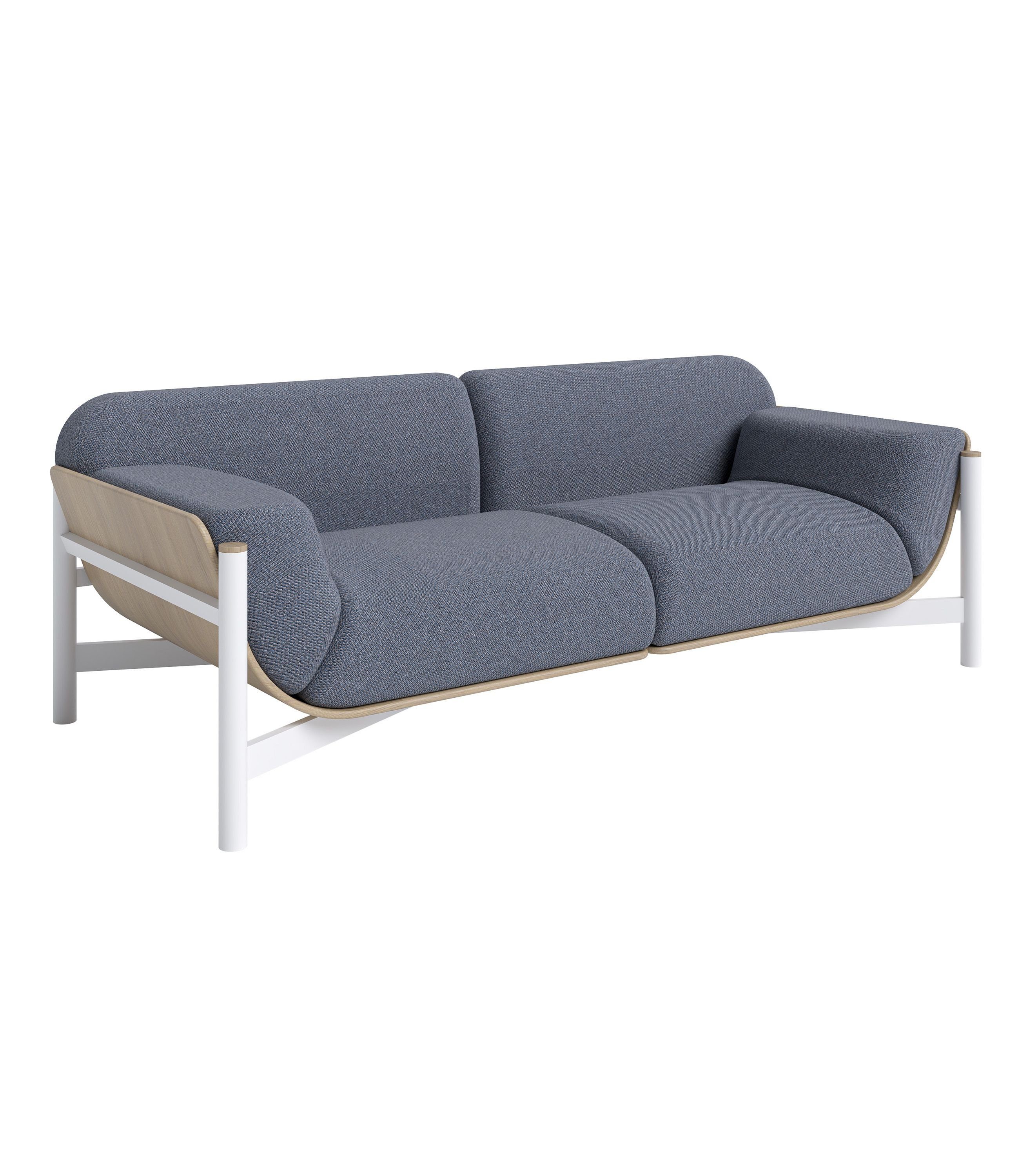 Top-Designer Siblo 2-Sitzer Zweisitzer-Sofa 2-Sitzer im skandinavischen modernes - Metallrahmen Zweisitzer Weiß Stil Interieur Einzigartiges Sofa - - - Velo Sofa