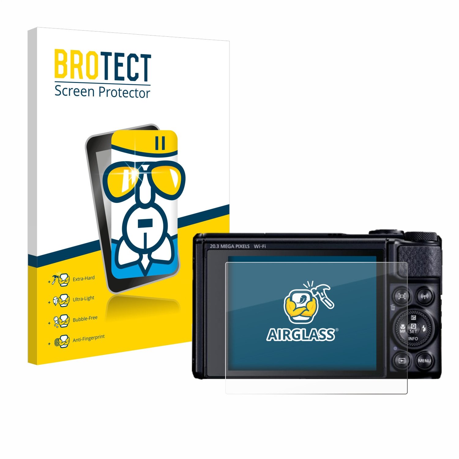 BROTECT Displayschutzglas Folie für Canon PowerShot SX740 HS Lite, Schutzfolie Glas Panzer Display Schutz klar