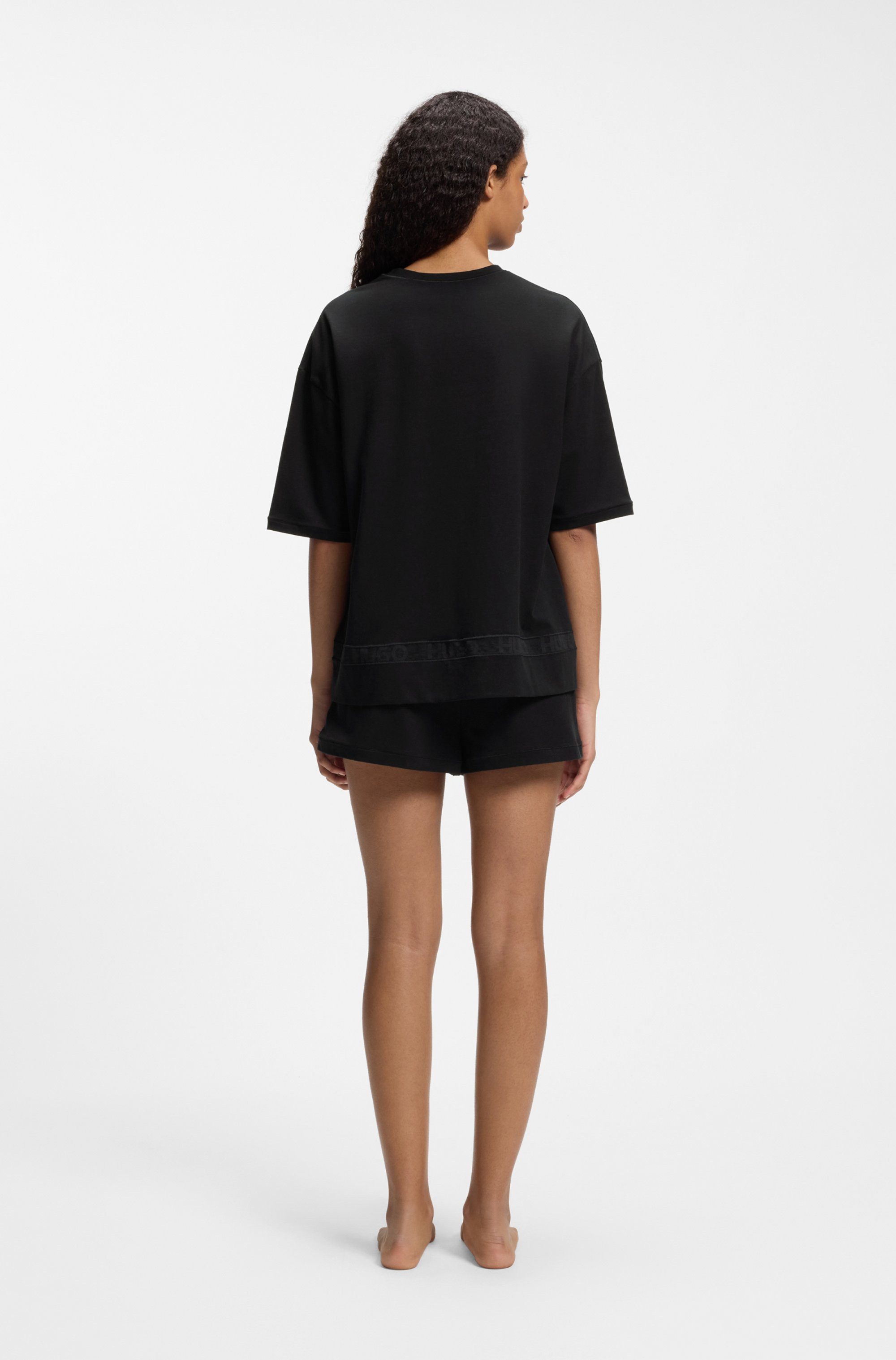 HUGO Pyjama MESH LOGO SHORT-SET (Set, 2 tlg) Stretch-Baumwolle im Relaxed Fit