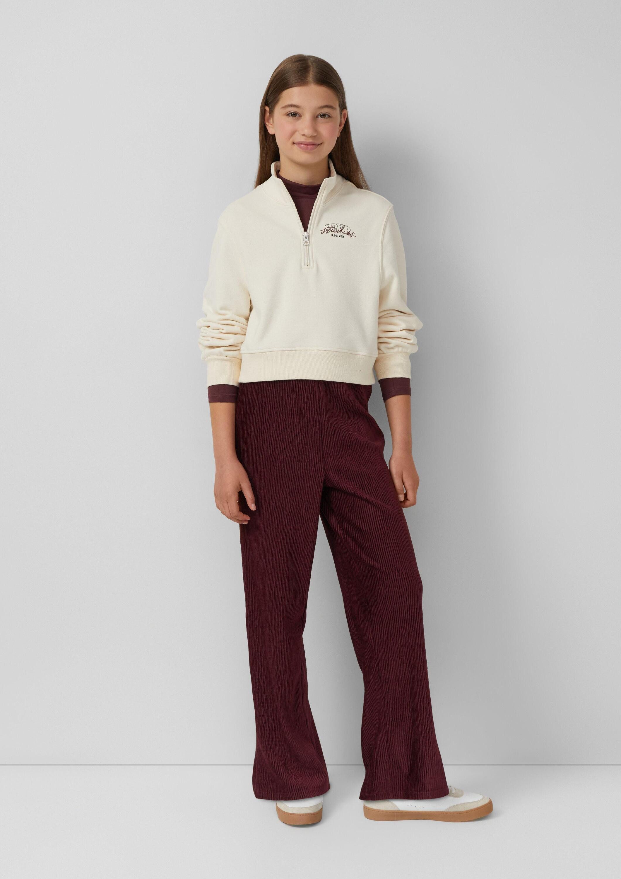 s.Oliver Leggings Leggings Wide Leg Jogpants mit samtiger Struktur