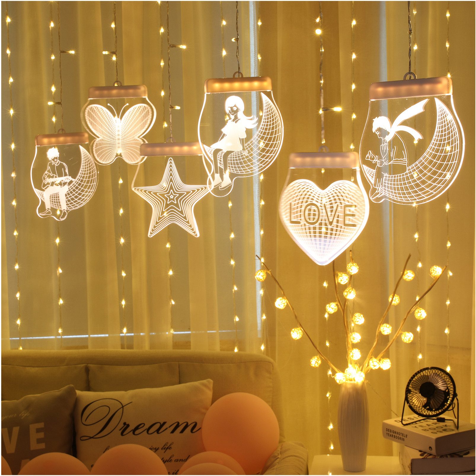 Sunicol LED-Lichterkette LED Lichtervorhang, Dimmbare Twinkle günstig online kaufen