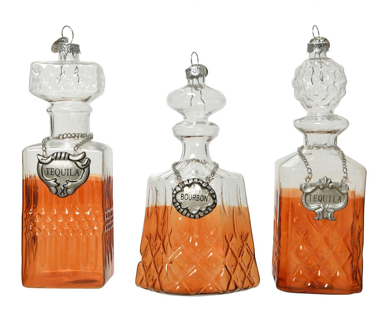 Decoris season decorations Christbaumschmuck, Christbaumschmuck Glas Tequila / Bourbon Karaffen 12cm, 1 Stück sort.