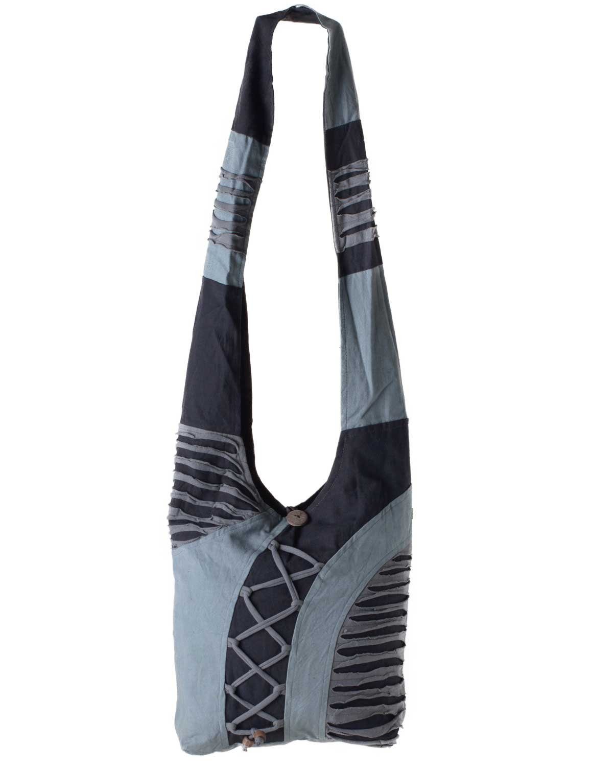 Shopper Yogitasche aus Baumwolle mit Cutwork und Schnüren