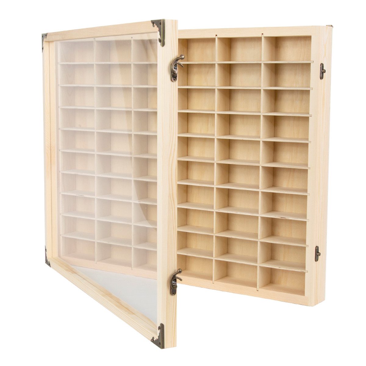 CHZIMADE Wandregal 1:64 60-Fächer Holz Wandaufbewahrung günstig online kaufen
