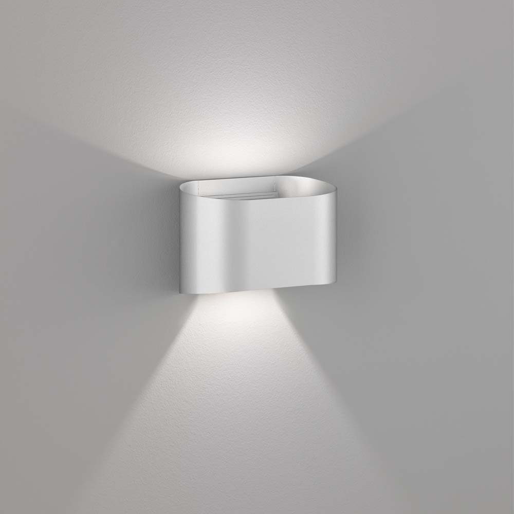 etc-shop Wandleuchte, Wandleuchte Wandspot LED Gartenlampe Silber H Außenleuchte cm IP44 12