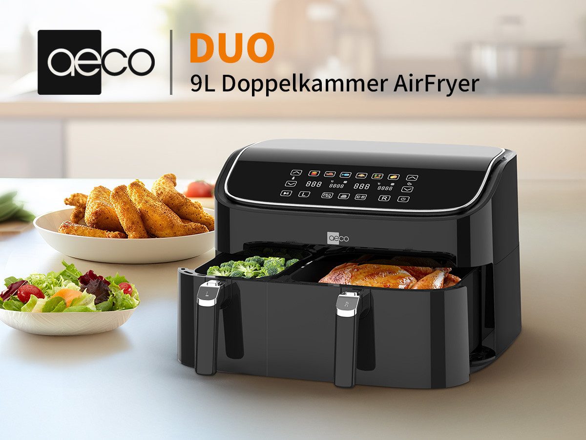 AECO Heißluftfritteuse, 2850 W, Rezeptheft