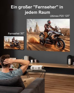 Ultimea P20 Bluetooth LCD-Beamer (10000 lm, 10000:1, 1920 x 1080 px, Tragbarer Bluetooth-Beamer,Intelligenter 1080P Full HD Filmprojektor)