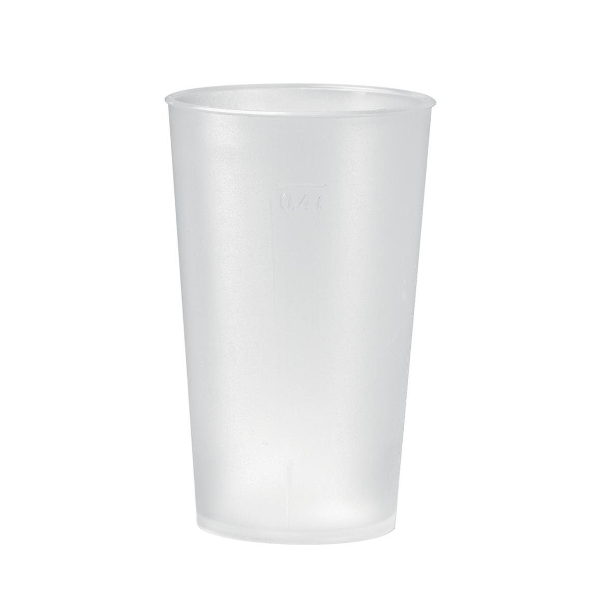 elasto Becher 0,4L Mehrwegbecher Kunststoff-Trinkbecher transparent Wasserbecher, Made in Germany, BPA Frei, Bierbecher, Partybecher, Festivalbecher