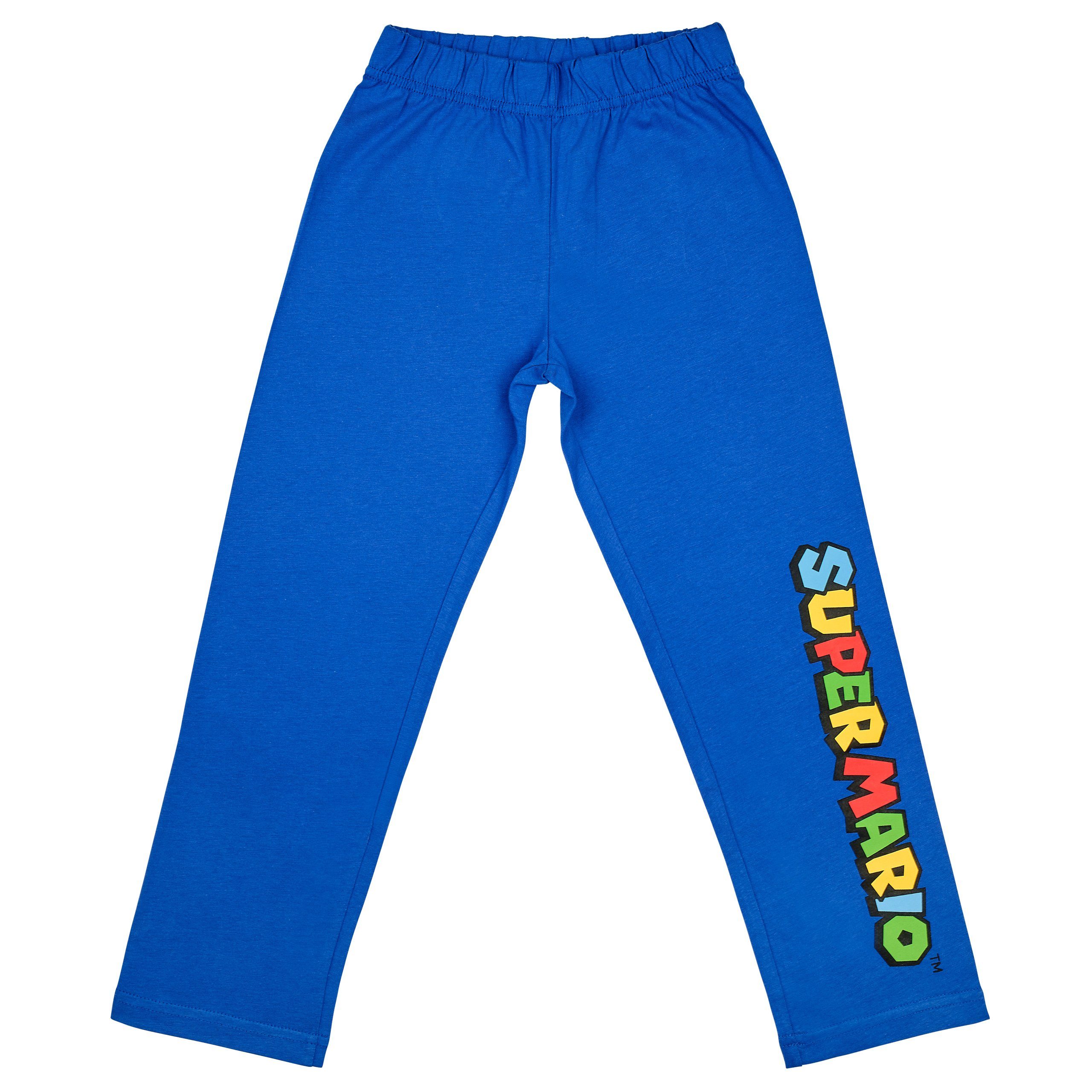 Super Mario Schlafanzug Super Mario Pyjama Schlafanzug mit Mario, Yoshi, Toad und Luigi