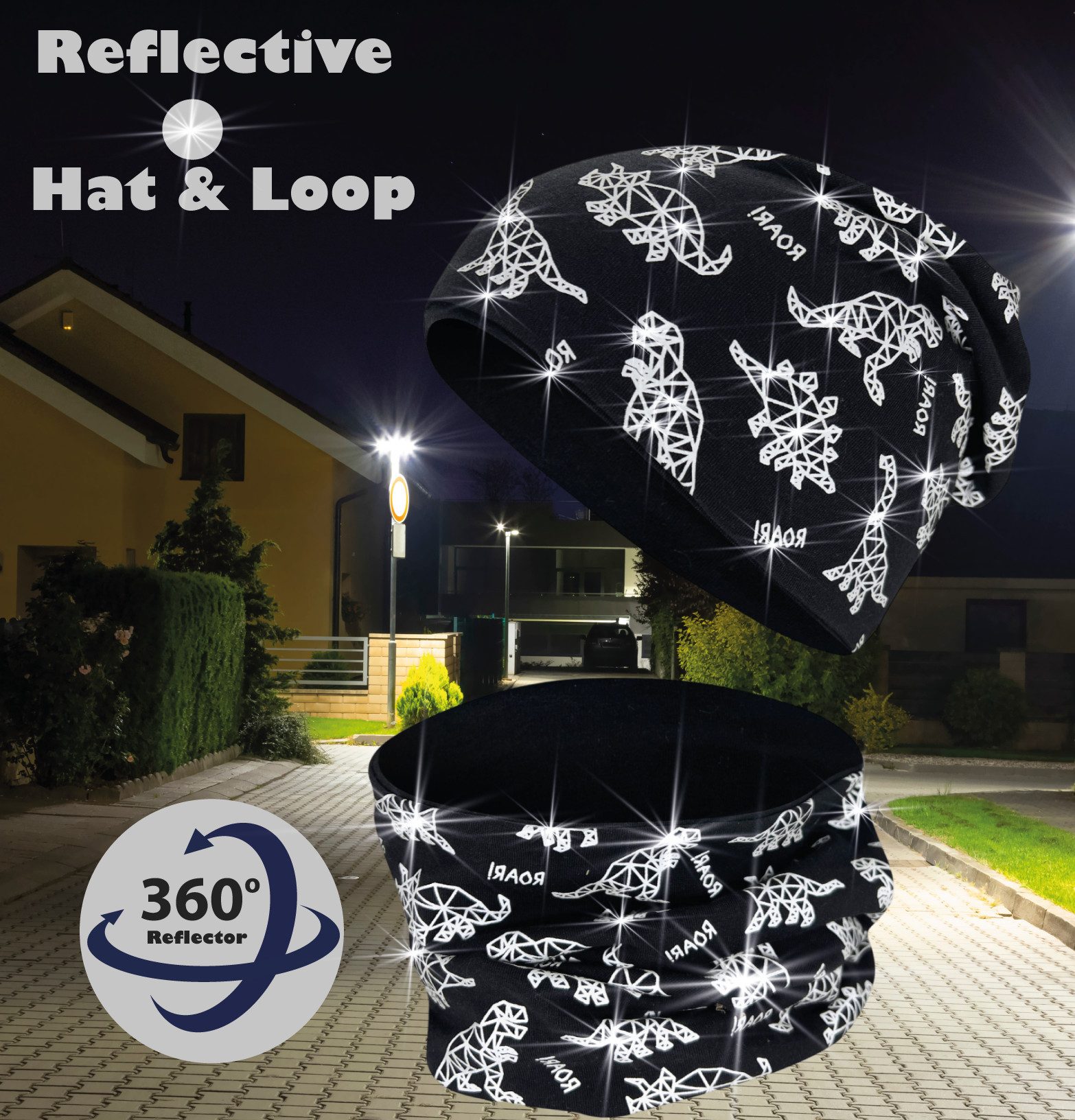 HECKBO Beanie 360° Reflektor Kinder Beanie Mütze & Loop Schal Set – Bild 2 von 5