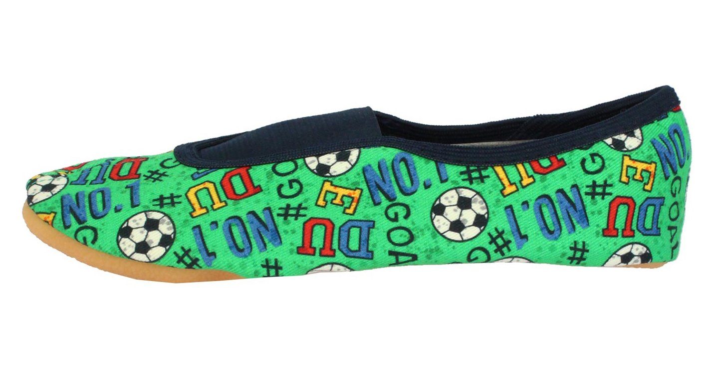 Beck Schläppchen Goal mit Ristgummi Gymnastikschuh (Barfußschuhe, für schmale Füße und kleine Kinder besonders geeignet., ab Gr. 18/19 erhältlich) rutschfeste Laufsohle, atmungsaktive Baumwolle