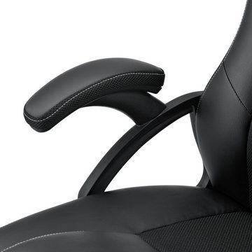 Juskys Gaming-Stuhl Montreal, Ergonomisch geformte Sitzfläche, Rückenlehne und Sitzfläche kippbar