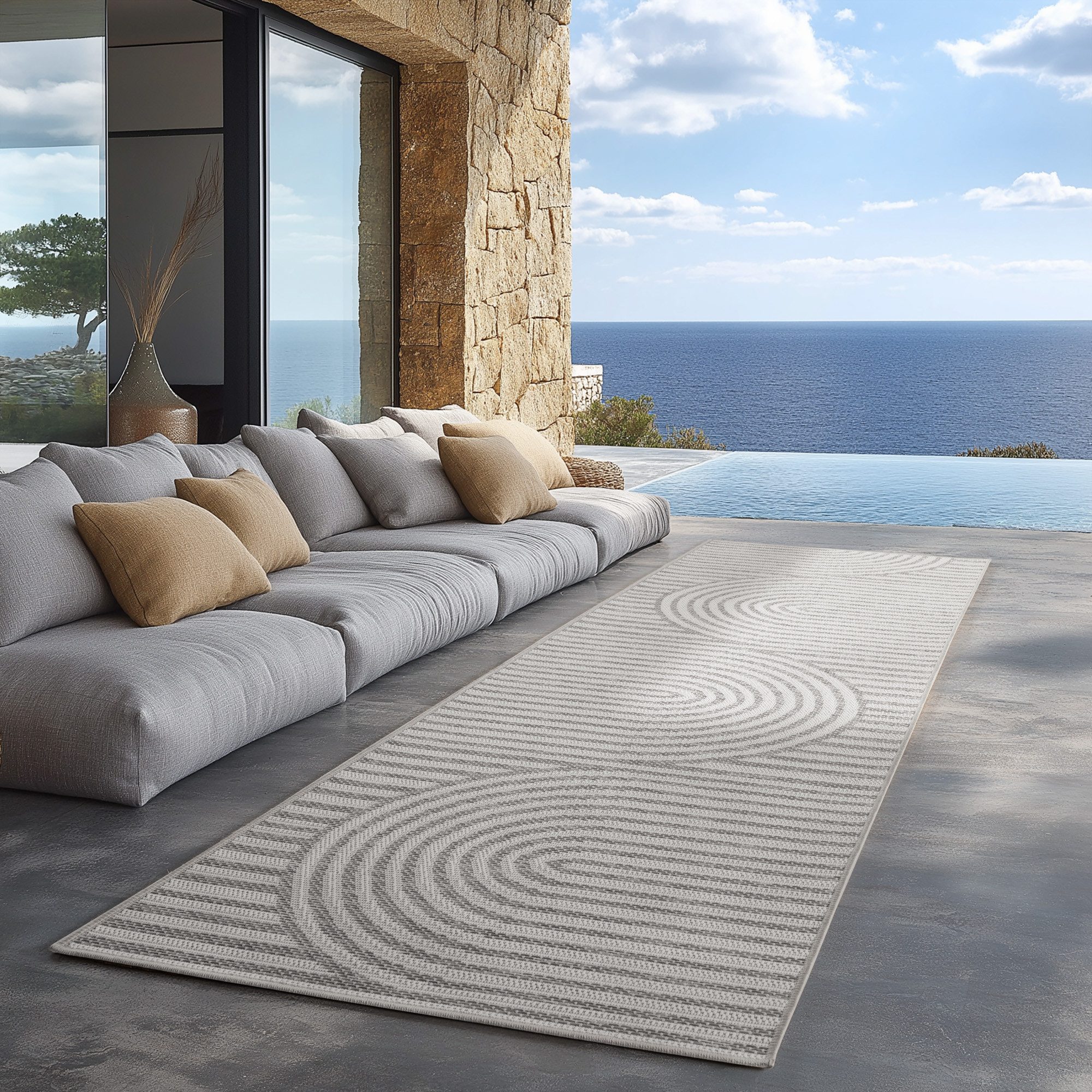 Carpettex Outdoorteppich Boho Design, Läufer, Höhe: 5 mm, Outdoor Teppich Wetterfest Modern Design Wohnzimmer Küchen Terrasse